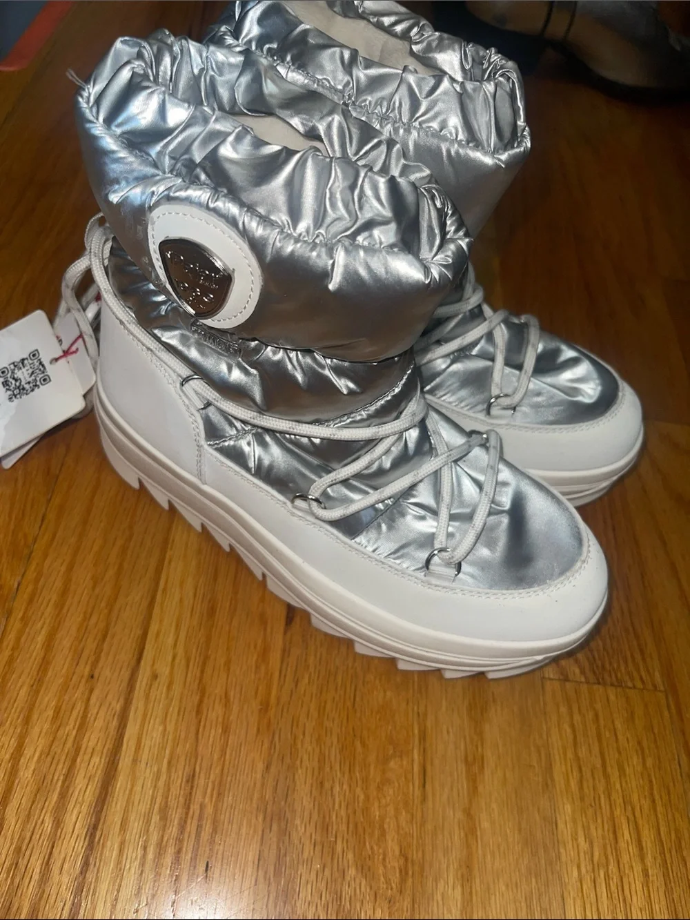 As is Pajar metallic silver boots size size 5 eu 36